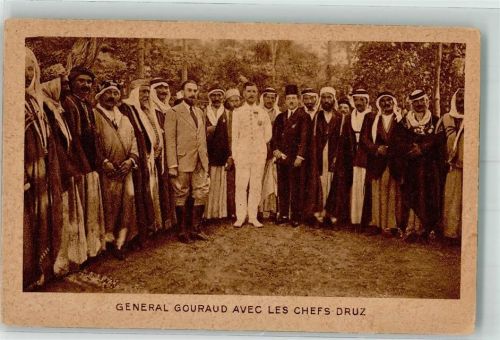 Beirut Foto Torossian General Gouraud avec les Chefs Druz Ort lt. Fotograf