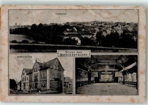 Schmiedehausen Gasthaus zur Post Saal Bühne Inflationsporto 40 Mark
