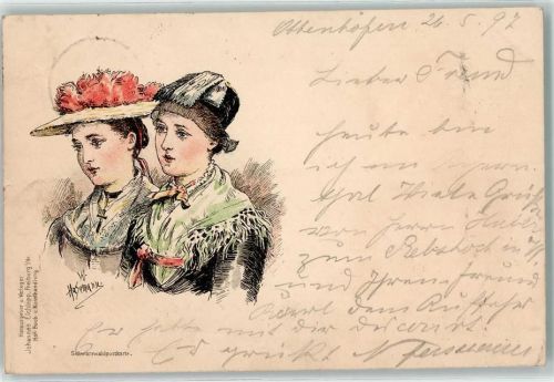 1897 Verlag Elchlepp Trachten Schwarzwald AK