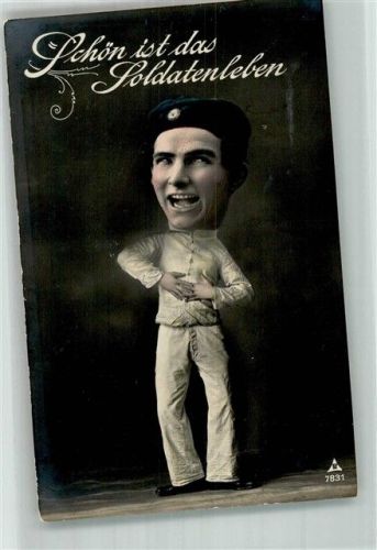 Schön ist das Soldatenleben Photochemie Serie 7831 Militär Humor WK I 1912 Fotomontage AK