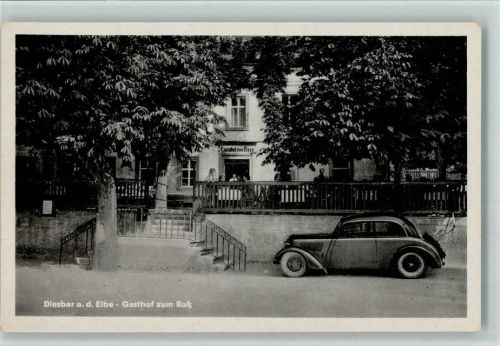 01612 O8401 Diesbar-Seußlitz 1931 - Gasthof zum Ross, Auto AK