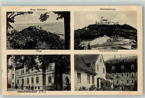 Neudietendorf 1918 Burg Gleichen Wachsenburg Schwesternhaus Post Fahrrad
