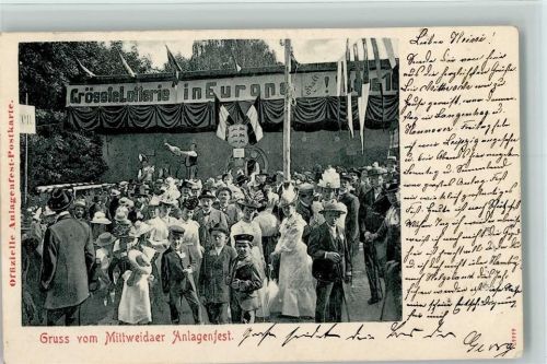 Mittweida 1902 Ereignis - Anlagenfest , gute Erhaltung AK