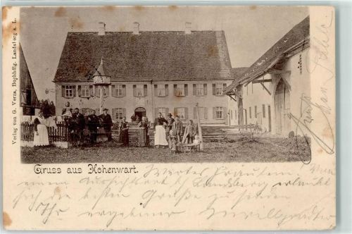 Hohenwart 1899 Bauernhaus Scheune Gruppenaufnahme