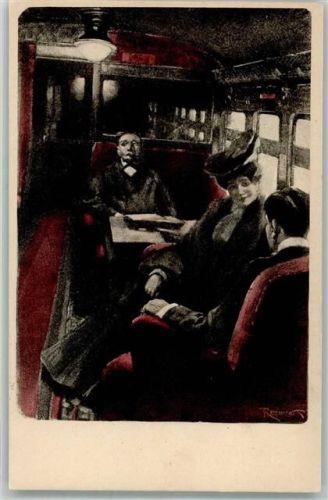 Simplicissimus Serie H Nr. 3 Eisenbahnabteil Reznicek, F. von Künstlerkarte