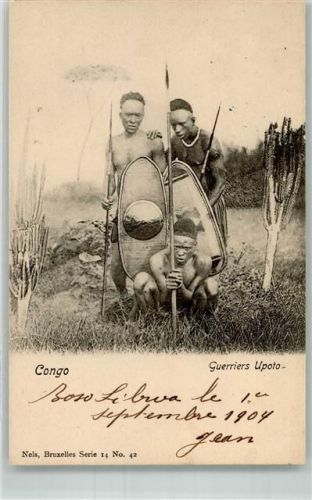 Brazzaville 1904 Tracht Krieger Jäger Ort lt. Stempel