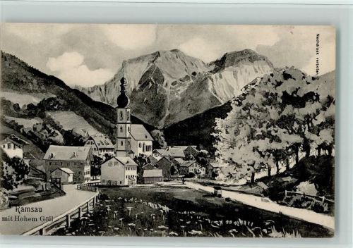 Ramsau 1909 Dorfpartie mit Kirche , gute Erhaltung AK