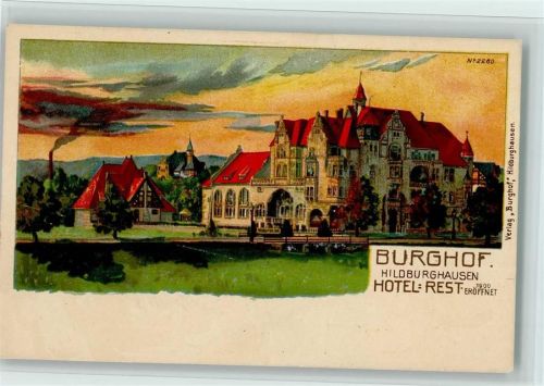 Hildburghausen Nr. 2280 - Burghof - Hotel Rest , gute Erhaltung AK