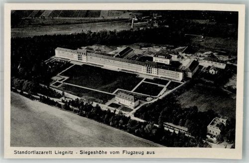 Liegnitz 1942 Fliegeraufnahme Strähle Krankenhaus Standortlazarett Siegeshöhe