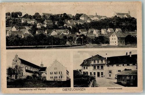 Oberelchingen Klosterkirche mit Pfarrhof Klosterbrauerei