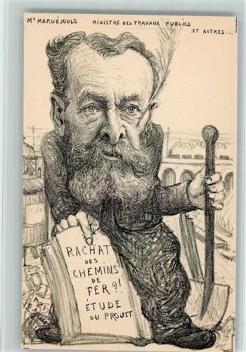 1902 sign Orens -Karikatur , Mr Maruejouls . Ministre des Travaux Publics sehr gute Erhaltung AK
