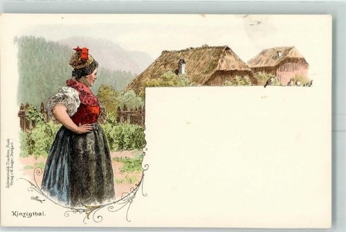 1897 Verlag Seeger sign. Issel Kinzigthal Schwarzwaldtrachten AK