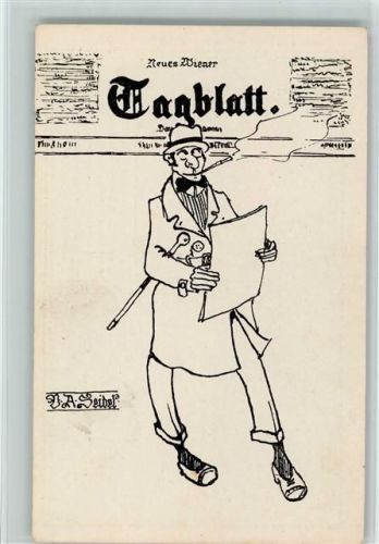 Serie Wiener Judenpresse Nr. 7 Deutsche Arier kauft keine Judenzeitung , sign Seidel AK