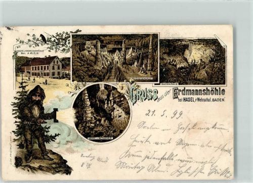 Hasel 1899 Erdmanshöhle Bergwichtel Gasthaus zur Erdmannshöhle Fürstengruft Rabe