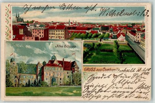 Cöthen Altes Schloss sign. Max Dutzauer Kirche
