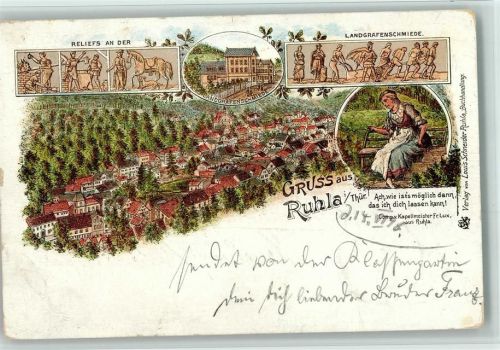 Ruhla 1898 Gruss aus - Landgrafen Schmiede AK