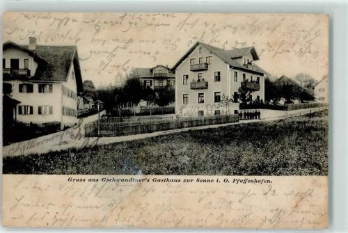 Pfaffenhofen 1903 Gschwandtner's Gasthaus zur Sonne Wegkreuz