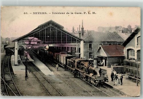 Nevers 1908 Bahnhof Eisenbahn Dampflokomotive