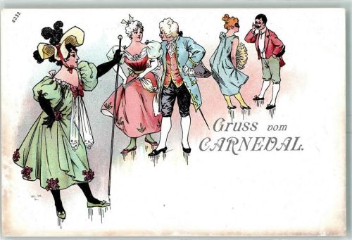 1899 Gruss vom Jugendstil Kostüme AK