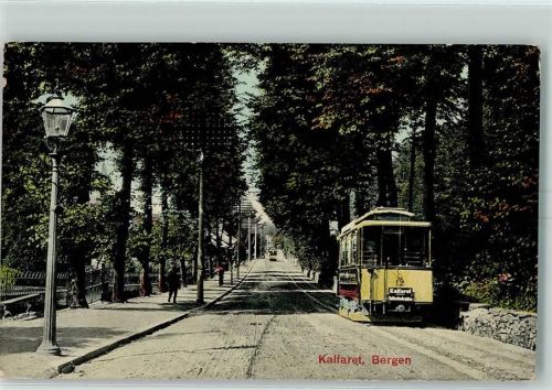 Bergen Kalvaret Straßenbahn Marineschiffspost Nr. 70 2.7.09