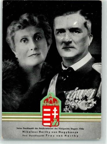 Kiel 1934 Der Reichsverweser von Ungarn Nikolaus Horthy mit seiner Frau anläßlich ihrer Deutschlandreise Verlag Wilhelm Stiewe