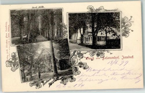 Jersbek Gruss vom Fasanenhof Park Allee Forsthaus