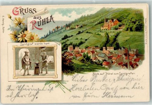 Ruhla 1903 Blick auf Hotel zum Landgrafen Landgrafenschmiede