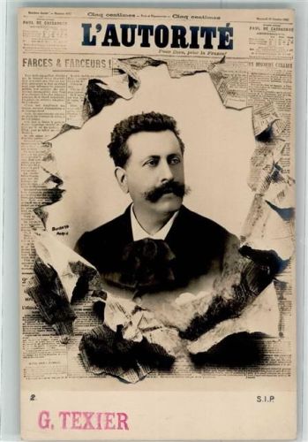1902 Verlag S.I.P. Nr. 2 Zeitung L`Autorite durchbrochene Papierwand Fotokünstler