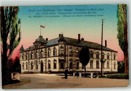 Crimmitschau 1911 Gasthaus Zur Krippe Louis Enge