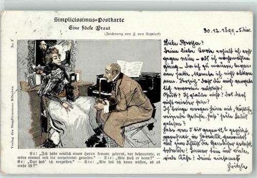 Eine fidele Braut Nr 3 F. v. Reznicek Simplicissimus 1899