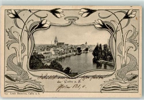 Calbe 1900 Passepartout Jugendstil