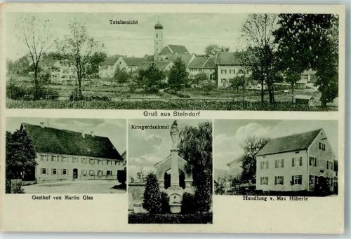 Steindorf Kriegerdenkmal Gasthaus Glas Geschäft Häberle