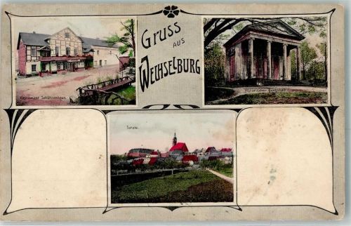 09306 O9295 Wechselburg 1918 Gebrauchsspuren Gasthaus Schützenhaus Historischer Burgstall Gruss