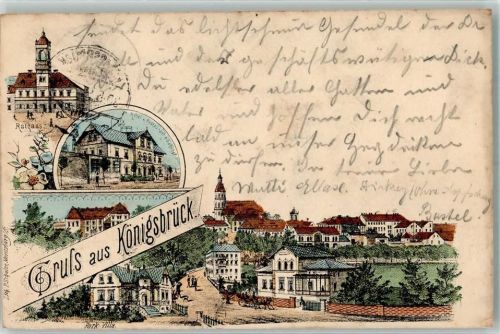 Königsbrück 1895 Vorläufer Rathaus Park-Villa Hotel zum Bahnhof