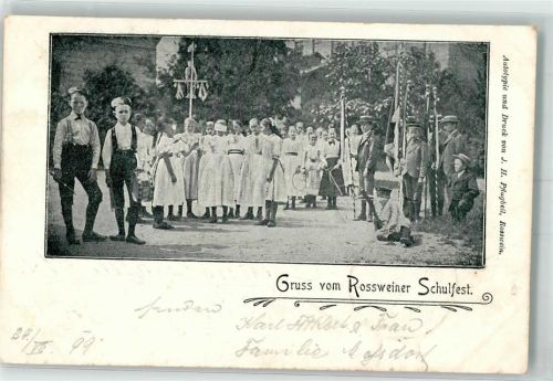 Roßwein 1899 Roßweiner Schulfest Bahnpost Chemnitz-