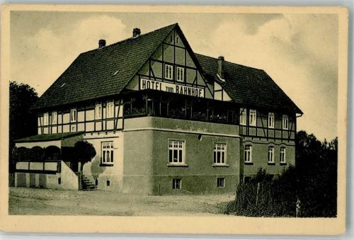 37197 W3420 Hattorf am Harz Foto AK Hotel am Bahnhof