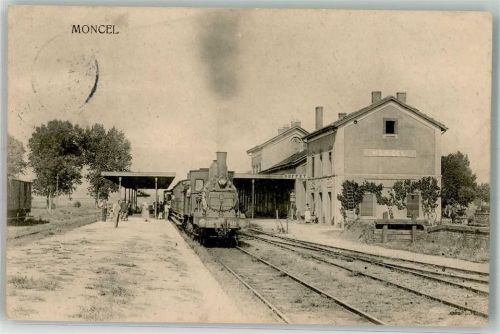 Moncel-sur-Vair 1916 Bahnhof Eisenbahn Dampflokomotive Feldpost WK I Bayr.Landw.Inf.Rgt.