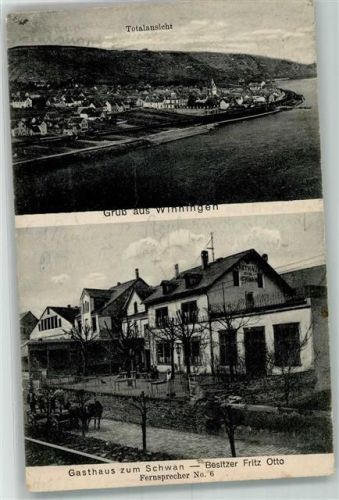 Winningen 1910 Gasthaus zum Schwan Mosel
