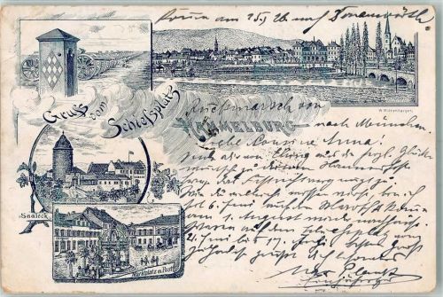 Hammelburg 1896 Schiessplatz Saaleck Marktplatz Post Vorläufer
