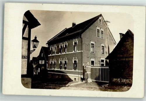 Reimershagen 1919 Wohnhaus Mann mit Hund Bahnpoststempel Ort handschriftlich