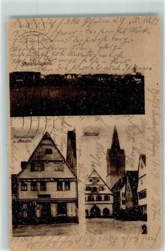 71272 W7253 Renningen - Handlung Beutel Kirche Inflationsporto 180 Mark