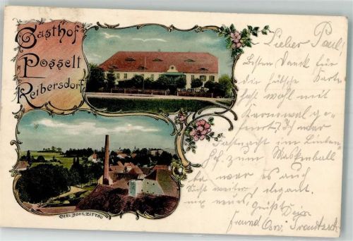 Reibersdorf 1905 Gasthaus Posselt Fabrik Carl Boes Bahnpost -Reichenau