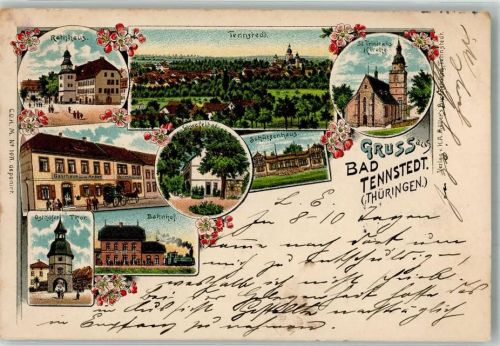 Bad Tennstedt 1901 Osthöfer Tor Schwefelbad Schützenhaus Rathaus St. Trinitatis-Kirche