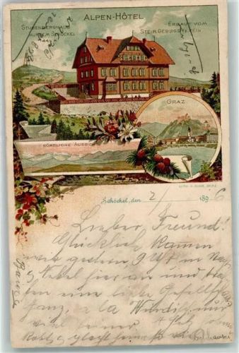 Schöckl 1896 Alpen Hotel Stubenberghaus auf dem Schöckel Graz
