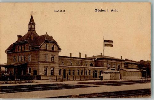 Güsten 1919 Bahnhof Güsten Bahnsteig