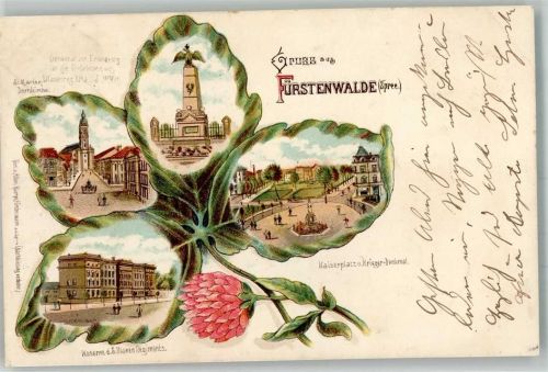 Fürstenwalde 1901 Kaserne d. Ulanen Regiments St. Marien-Domkirche Kaiserplatz Kriegerdenkmal