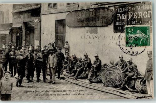 Paris Feuerwehr Sapeurs-Pompiers AK Motiv Frankreich 1907