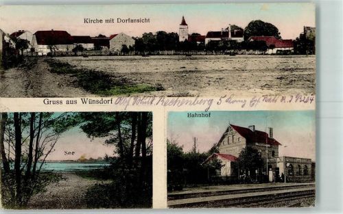 15806 O1635 Wünsdorf 1915 - Kirche See Bahnhof