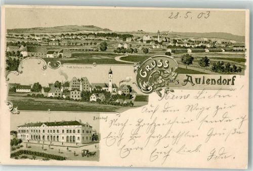 Aulendorf 1903 Bahnhof Gräfl. Schloß