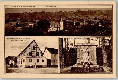 Kleinbrembach Kriegerdenkmal Gasthaus-Fleischerei zum Thüringer Hof